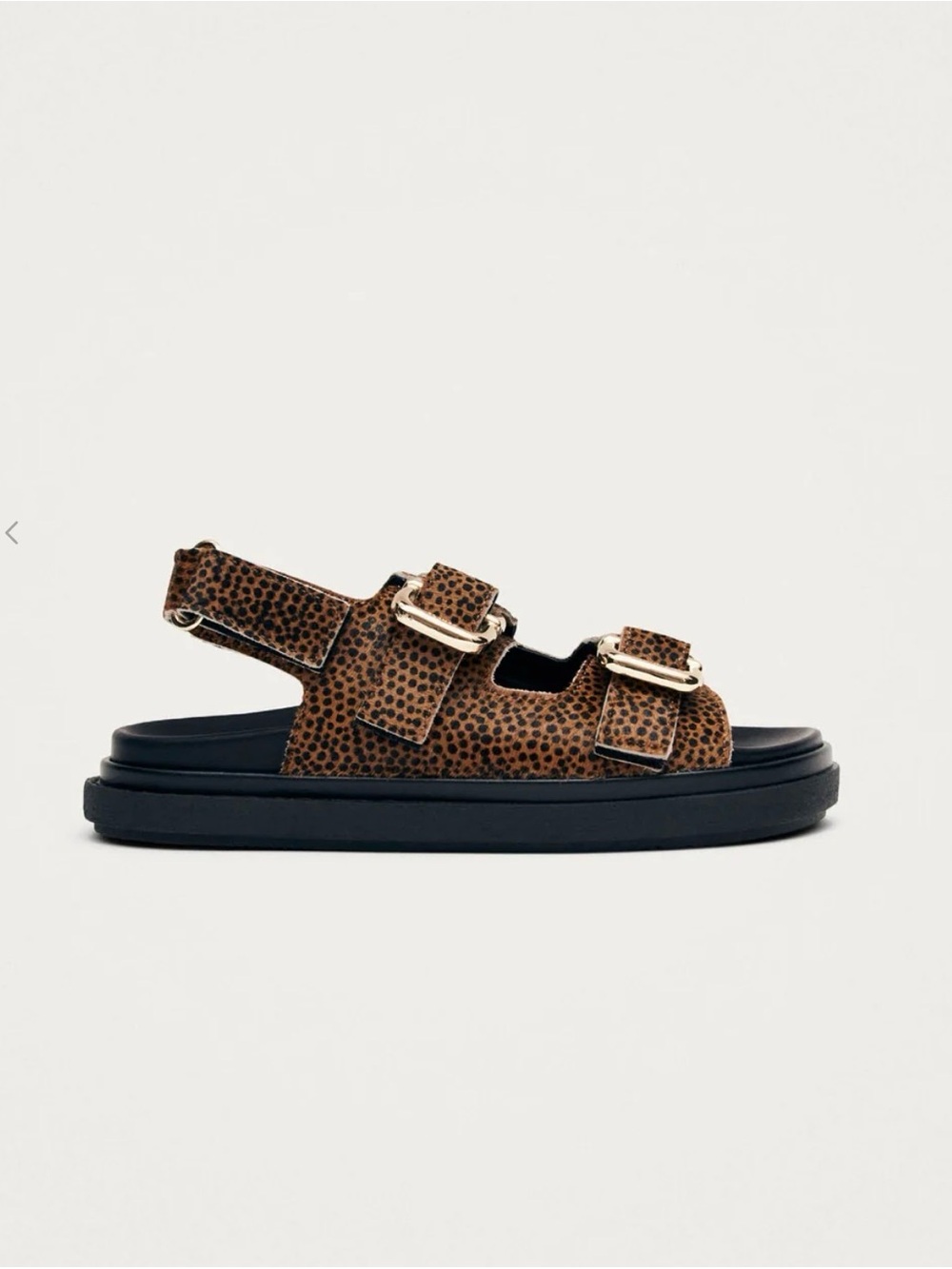 ALOHAS Kids Leopard-Print Buckle Sandals in Brown and Black